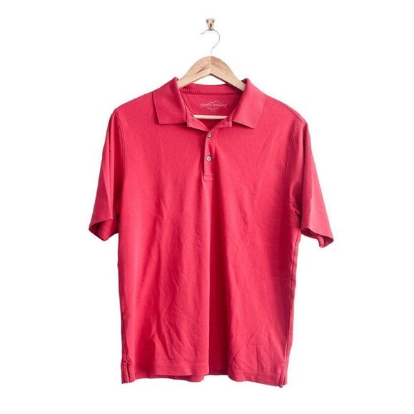 Eddie Bauer Mens Polo Shirt Collared Button Red Medium - Picture 1 of 6